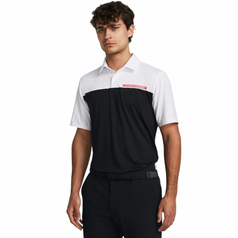 Under Armour T2G Colour Block Polo Shirt - Black/White/Red Solstice Effortless Style SkinFriendlyFibers