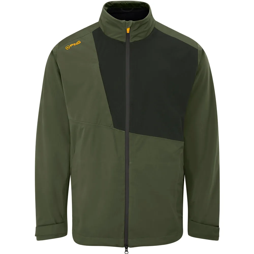 Ping Impervious Waterproof Jacket - Dark Olive/Black Quilted Stitching Pattern