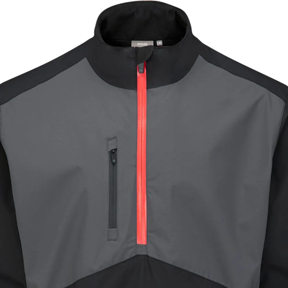 Cozy Texture All Weather Performance Ping SensorDry S2 Pro 1/2 Zip Waterproof Jacket - Black/Asphalt