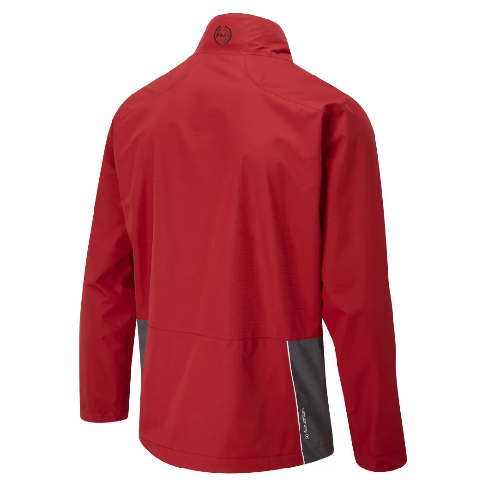 Reinforced Elbow Panels Ping SensorDry Waterproof Jacket - Firebrick/Asphalt