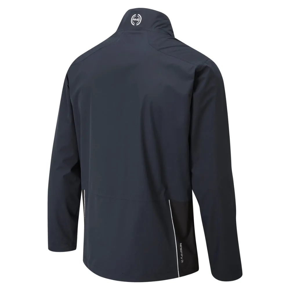 Seamless Shoulder Construction Reused Cloth Ping SensorDry Waterproof Jacket - Navy/Black