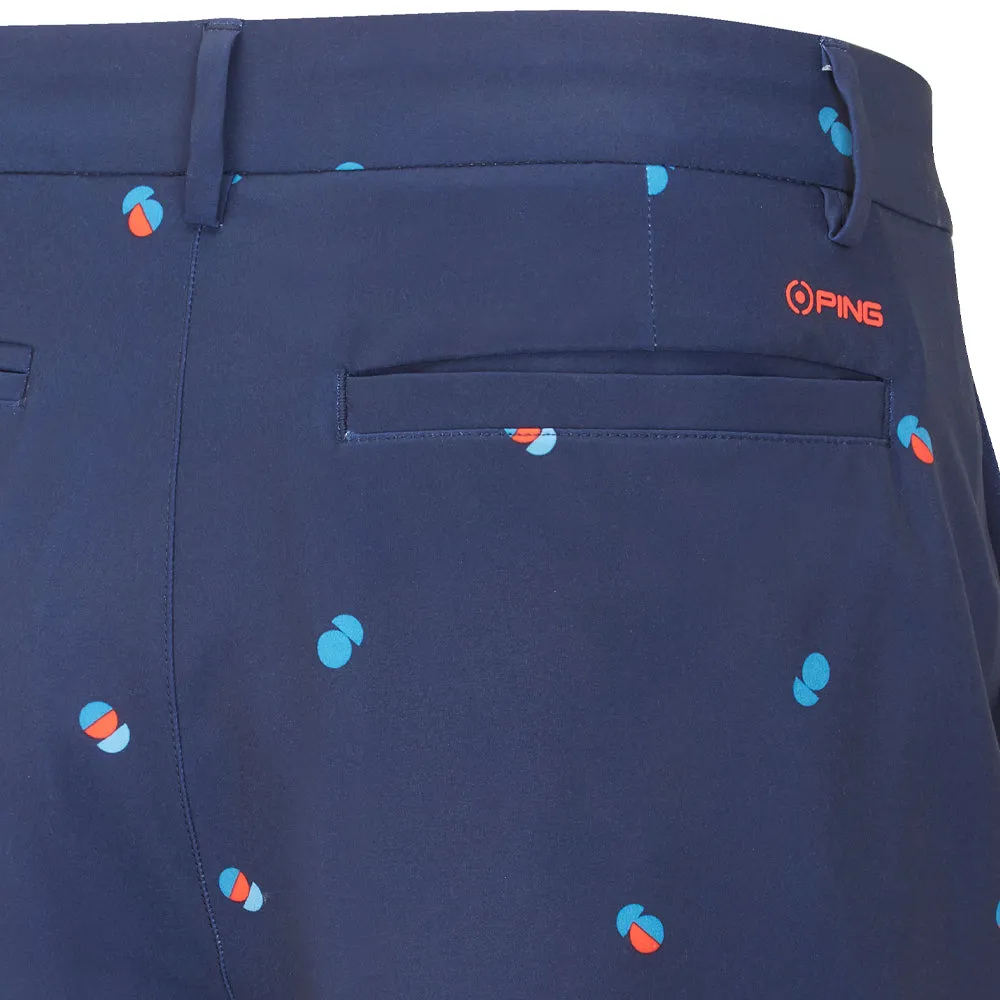 Contoured Cuff Design Trendy Mood Ping Swift SensorCool Shorts - Navy/Multi