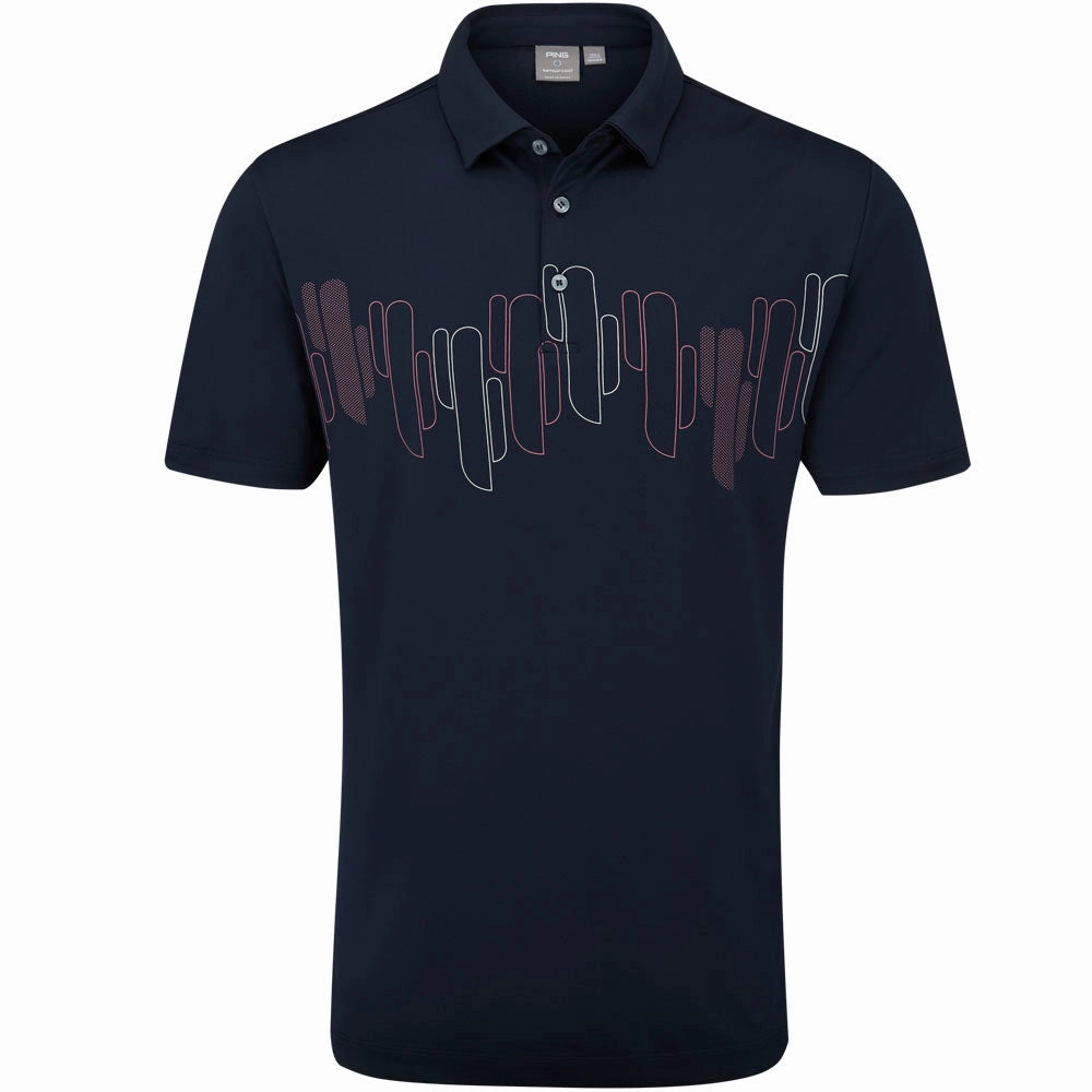 Cozy Layer Ping Arizona Cactus Print Polo Shirt - Navy