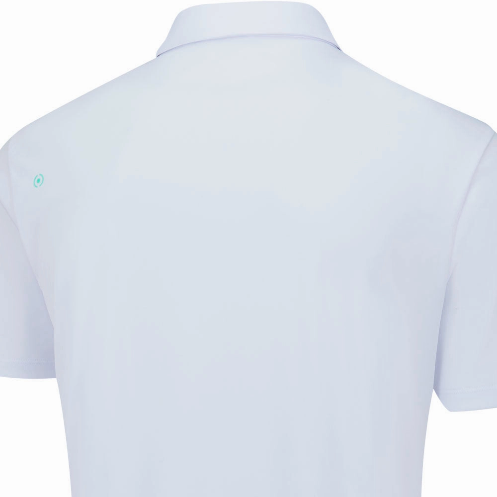 Ping Arizona Cactus Print Polo Shirt - White Garment Dyed Finish Comfy Comfort