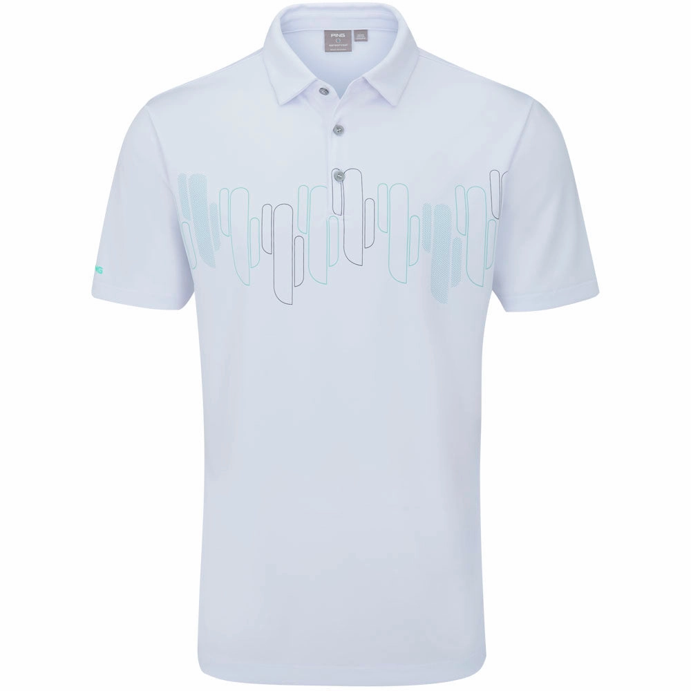 Ping Arizona Cactus Print Polo Shirt - White Seamless construction
