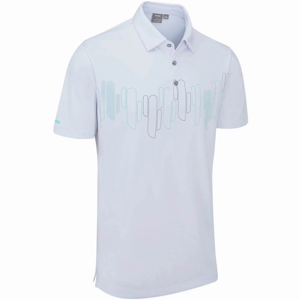 Ping Arizona Cactus Print Polo Shirt - White Classic timelessness Perfect for Travel