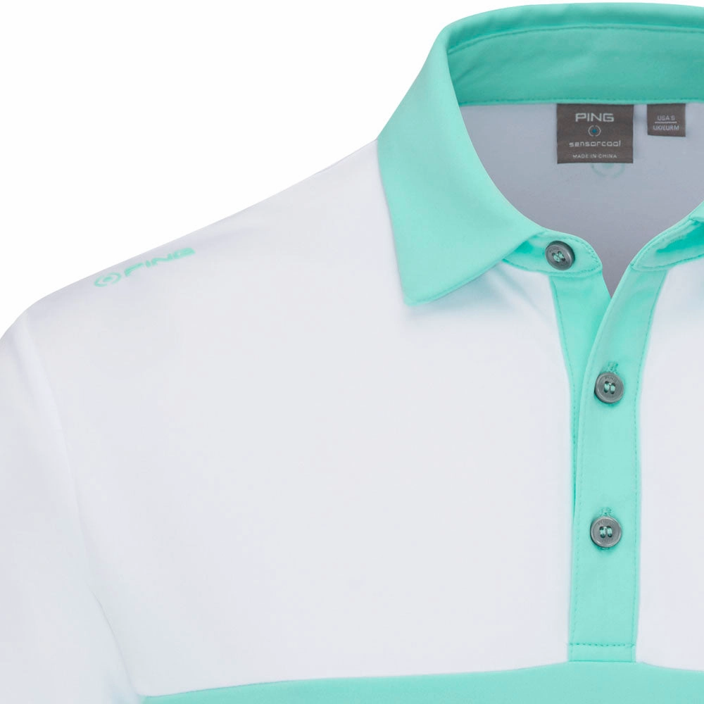 thermal Ping Bodi Polo Shirt - Aruba Blue/White
