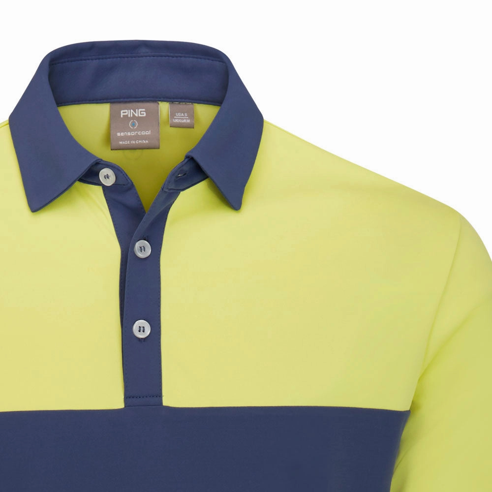 Ping Bodi Polo Shirt - Blue Indigo/Limelight Reinforced Neckline