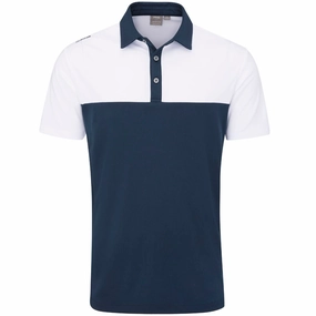 Eco Friendly Dyes Moisture Wicking Fabric Ping Bodi Polo Shirt - Navy/White