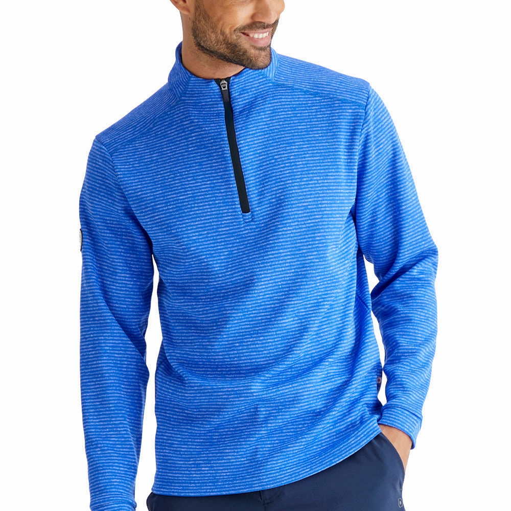 Ping Bryon 1/2 Zip Mid Layer  - Ultra Blue Multi crew neck Holiday Wear