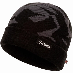 Vacation Mode Ping Camo Knit Beanie - Black Multi