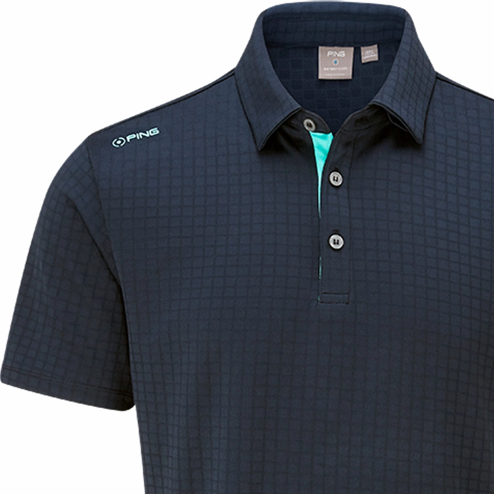 Ping Cillian SensorCool Polo Shirt - Navy Fade Resistant Print Unisex