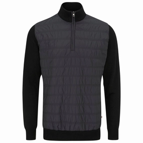 Ping Connell 1/4 Zip Pullover - Black Kangaroo Pocket Pullover