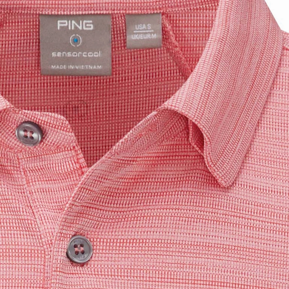 Breathable fabric Geometric Print PING Corey polo shirt - Cyber Red