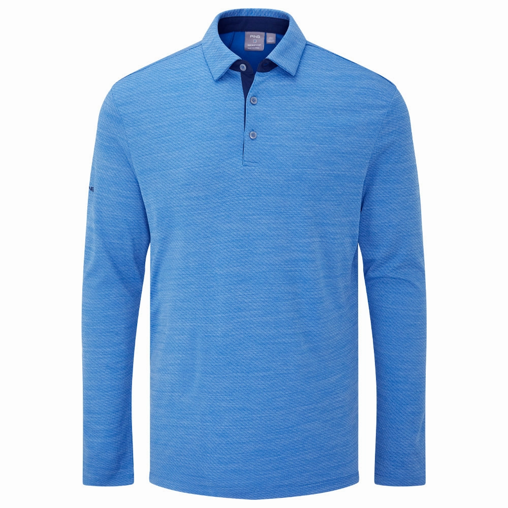 Ping Creek Polo Shirt - Tidal Blue Melange Hydrophobic coating Fit For Movement