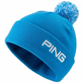 Ping Cresting Knit Beanie Hat - French Blue Chic casual Clean Accent