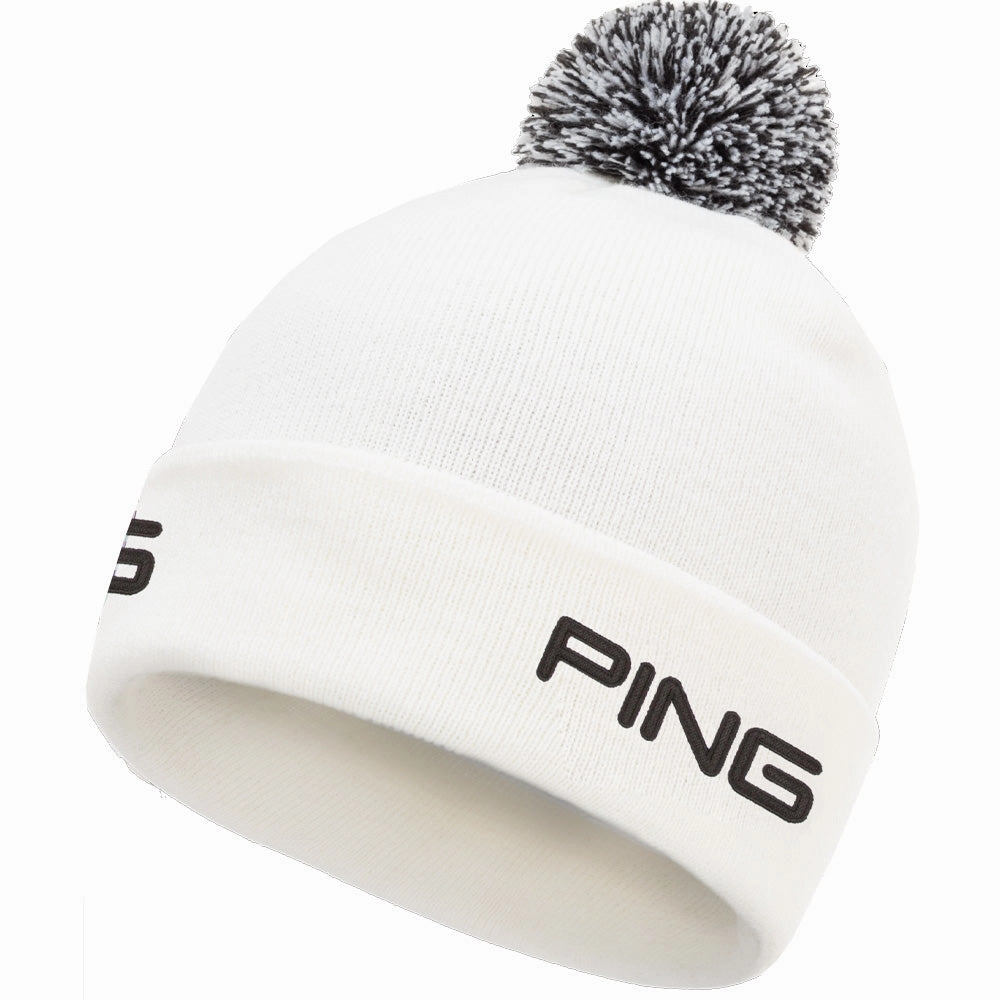 Ping Cresting Knit Beanie Hat - White Daily Piece Cool Silhouette
