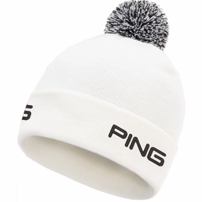 Ping Cresting Knit Beanie Hat - White Daily Piece Cool Silhouette
