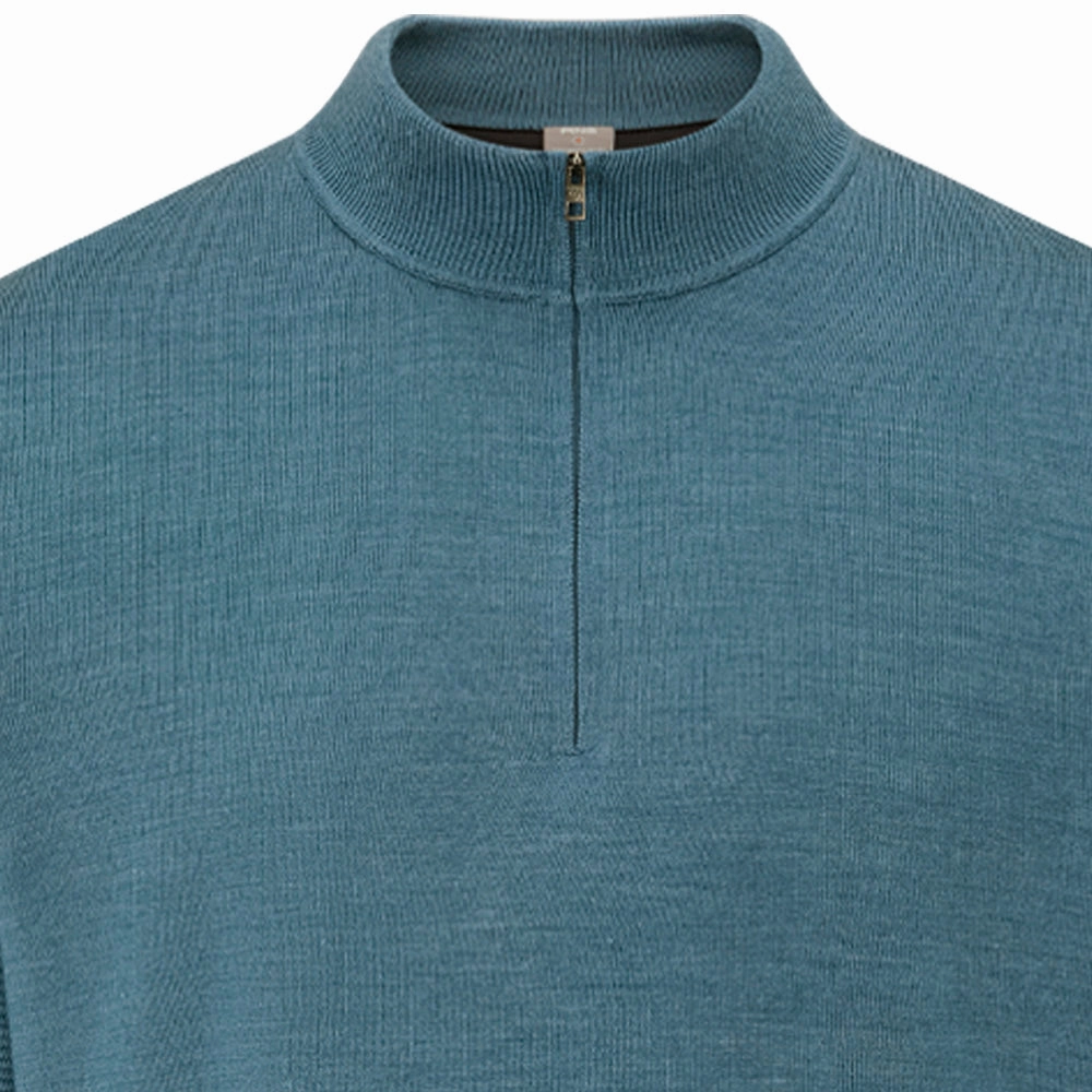 Relaxed Fit Hoodie product polka dot playfulness Ping Croy 1/2 Zip Pullover - Blue Fusion Marl