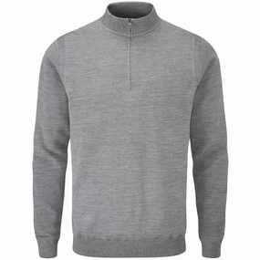 Ping Croy 1/2 Zip Pullover - French Grey Marl Weekend Sporty absorbent