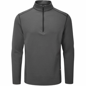 non hooded Minimal Comfort Ping Edwin 1/2 Zip Pullover - Asphalt