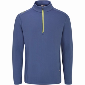tropical print product tribal energy Ping Edwin 1/2 Zip Pullover - Blue Indigo