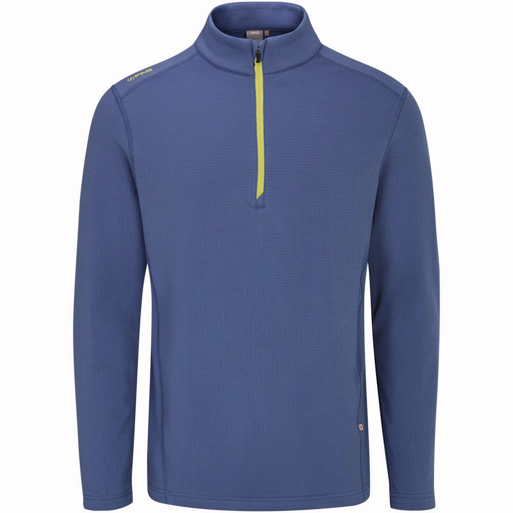 tropical print product tribal energy Ping Edwin 1/2 Zip Pullover - Blue Indigo