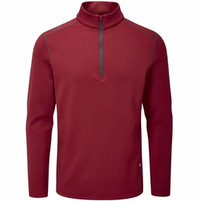 Water resistant coating Cozy Hoodie Wear Ping Edwin 1/2 Zip Pullover - Firebrick