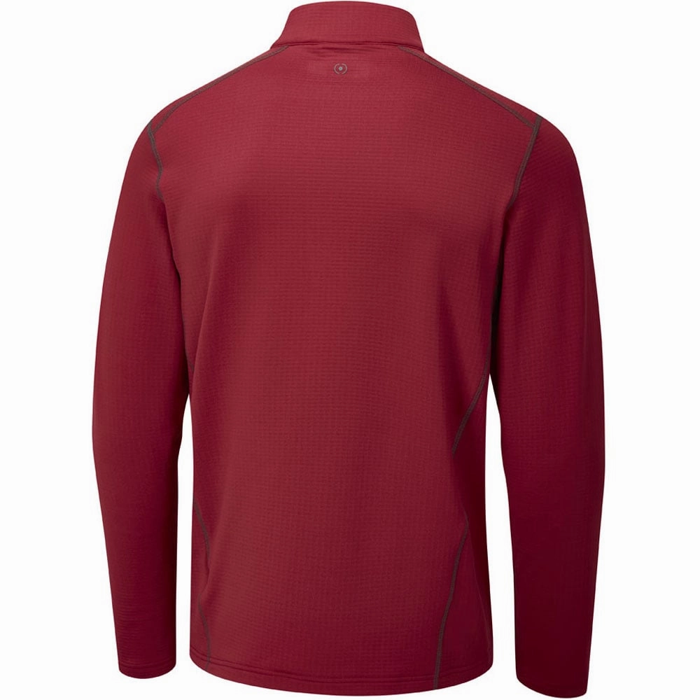 Ping Edwin 1/2 Zip Pullover - Firebrick City Casual Tight Fit
