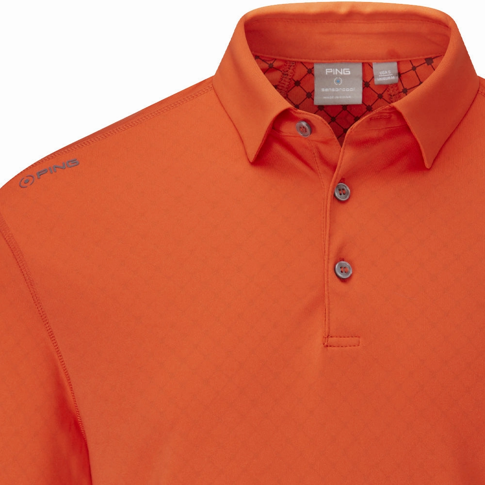 Ping Elemental Long Sleeved Polo Shirt - Flame Breathable mesh panel