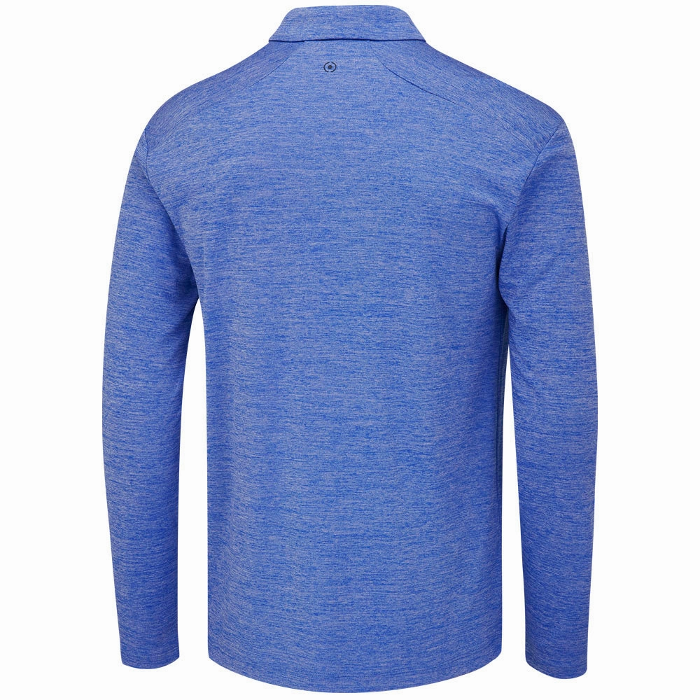 NonRestrictive Cut Moisture Management Technology Ping Emmett Long Sleeve Polo Shirt - Classic Blue Marl