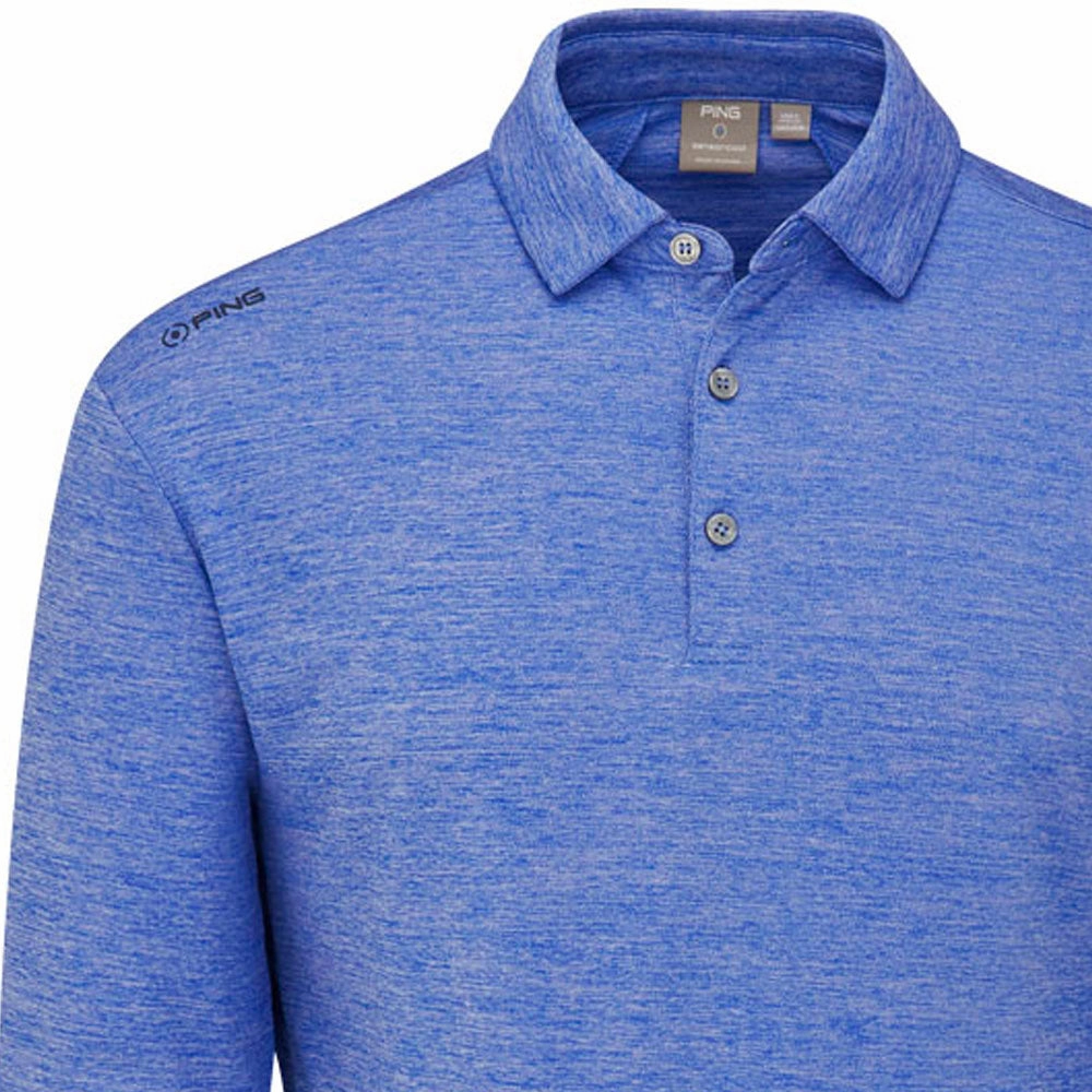 Ping Emmett Long Sleeve Polo Shirt - Classic Blue Marl Elderly clothing Perfect for Vacation