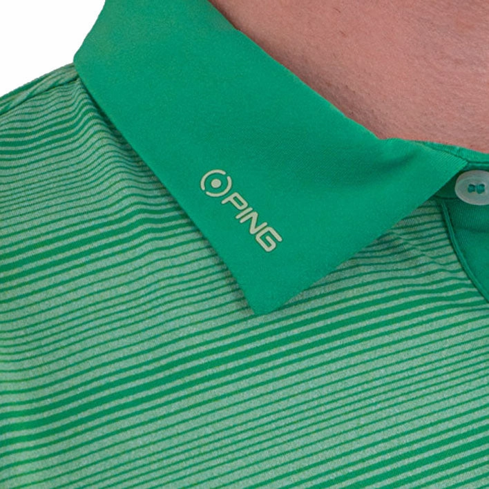 Smooth Flatlock Stitching Odor Control Finish Ping Eugene Polo Shirt - Grasshopper Green