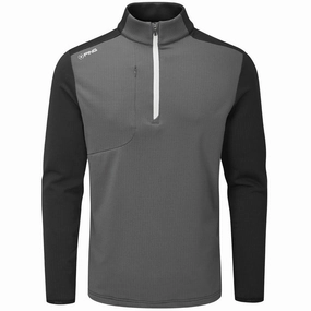 Cold-Weather Wear Ping Farrell 1/2 Zip Midlayer - Asphalt/Black