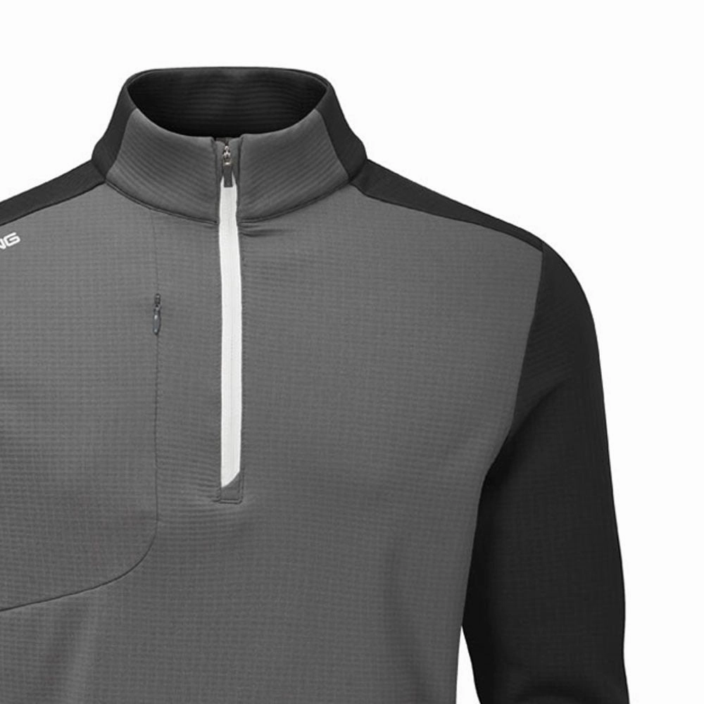 Modern Minimal Ping Farrell 1/2 Zip Midlayer - Asphalt/Black