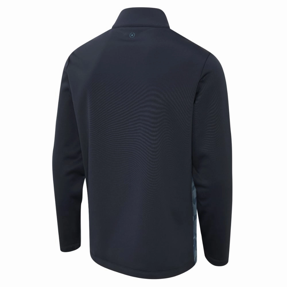 Ping Felix 1/2 Zip Golf Sweater - Greystone/Navy zippered Ribbed Cuffs
