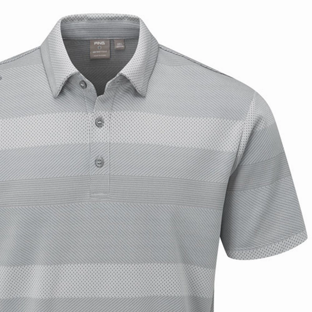 Simple Comfort Wear Ping Focus Polo Shirt - Silver Multi
