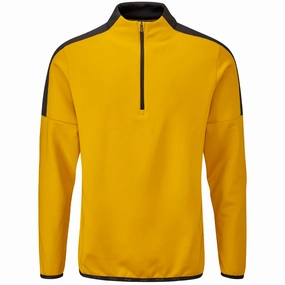 Weekend Sporty Ping Frankie 1/2 Zip Pullover - Gold/Black
