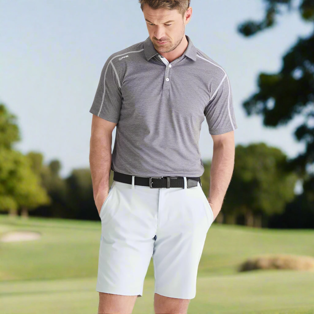 Ping Fynn Polo Shirt - Charcoal Marl Sporty Look Wear safe for skin