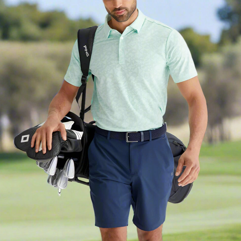 outdoor concert Layering Options Ping Geo-Camo Polo Shirt - Misty Green