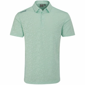 Lightweight Feel Ping Geo-Camo Polo Shirt - Misty Green