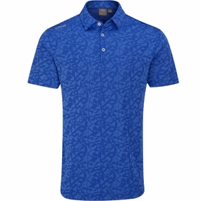Ping Geo-Camo Polo Shirt - Ultra Blue Natural Fiber Blend
