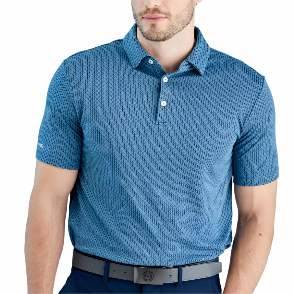 Ping Hershel Polo Shirt - Blue Fusion Multi Breathable Fit Wear