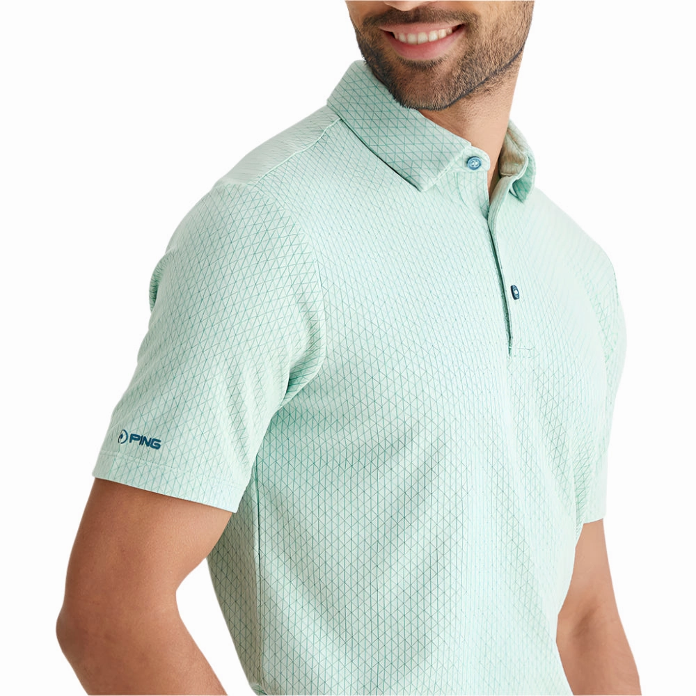 Ping Hershel Polo Shirt - Misty Green Multi Easy Look AdvancedMoistureManagement