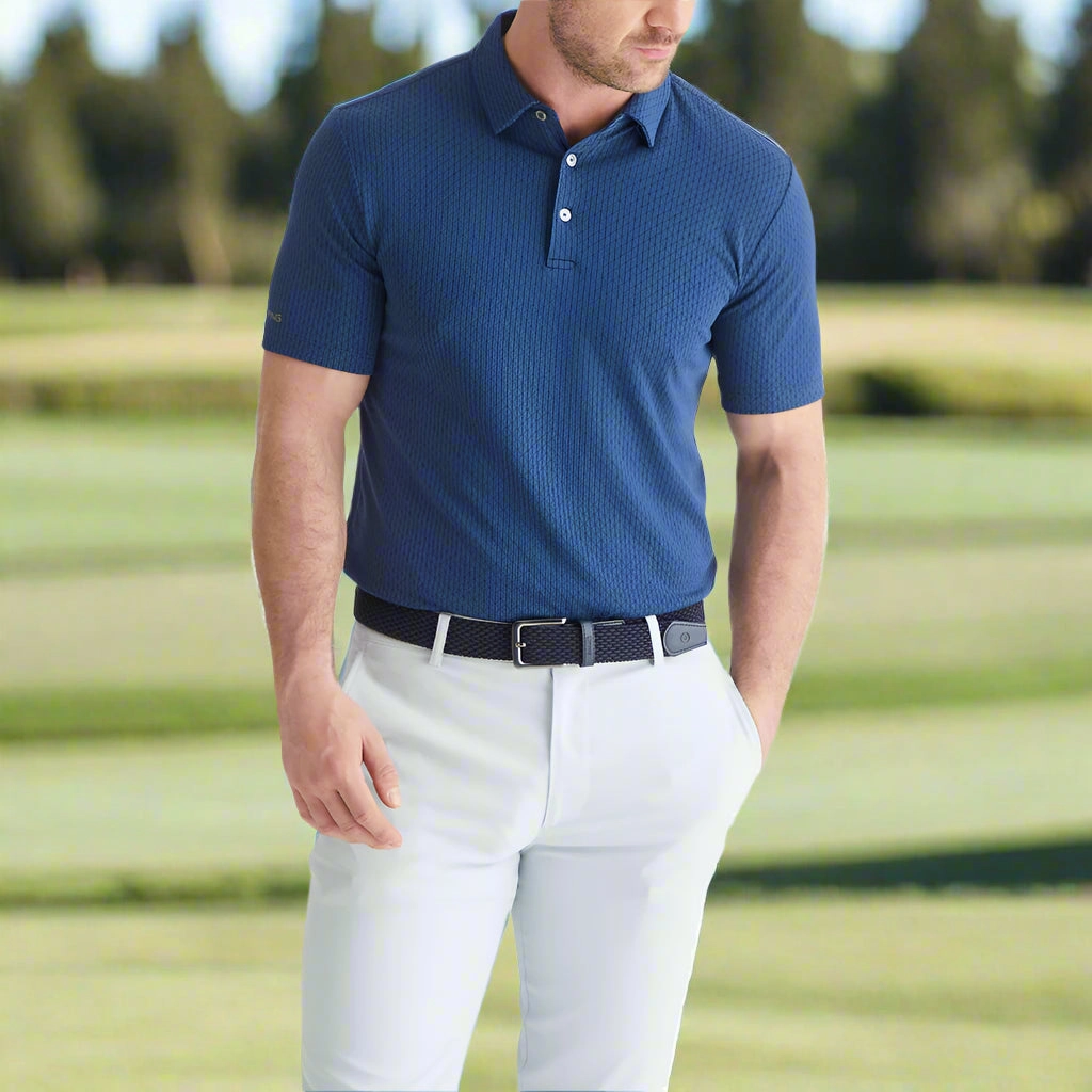 Informal charm Multi Panel Design Ping Hershel Polo Shirt - Oxford Blue Multi