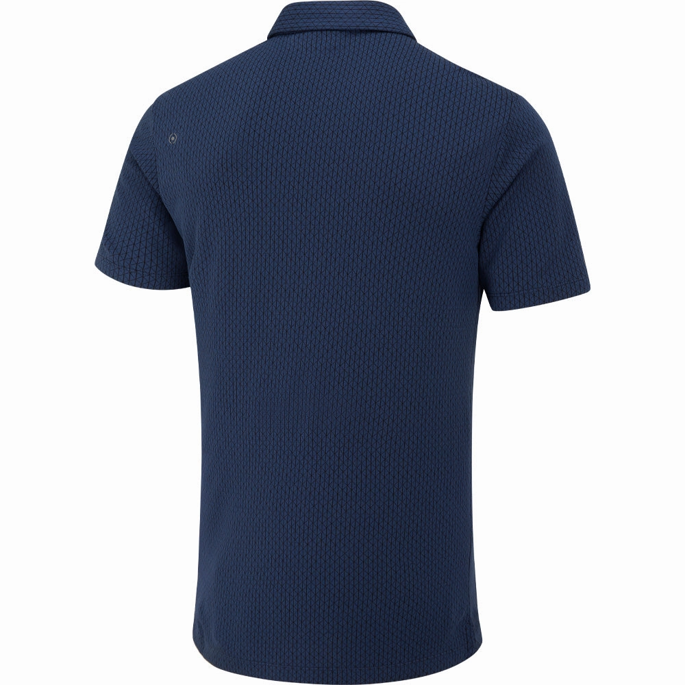 Casual Wearable Natural Fiber Blend Ping Hershel Polo Shirt - Oxford Blue Multi