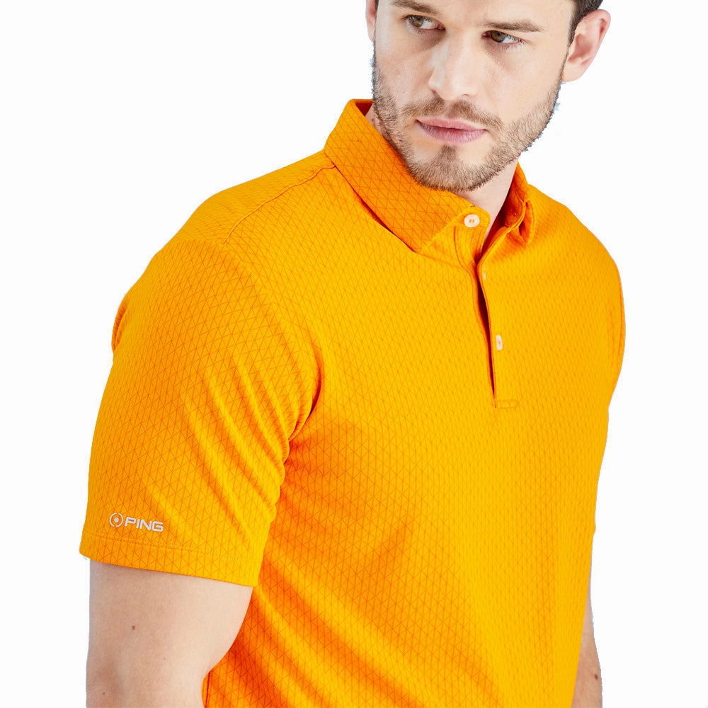 hypoallergenic Ribbed Collar Trim Ping Hershel Polo Shirt - Sunburst Multi