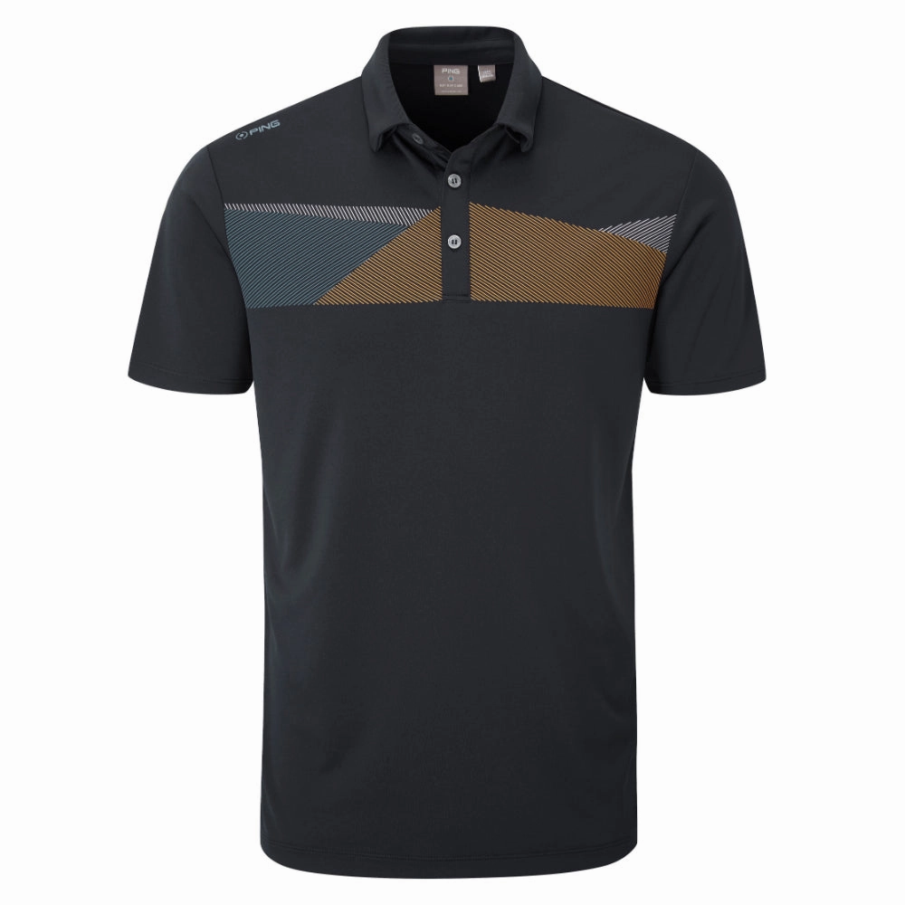 Ping Holten Polo Shirt - Navy/Radiant Yellow Quick Drying