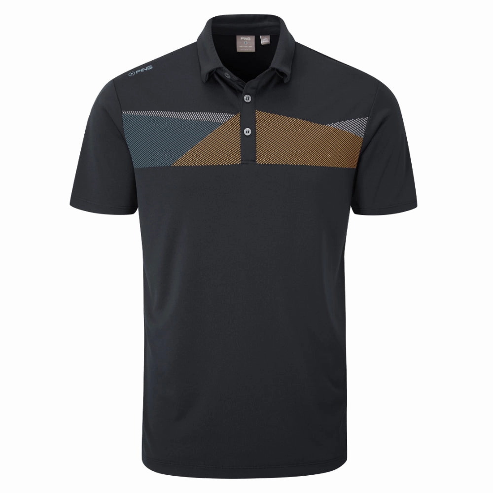Versatile Look VintageWash Ping Holten Polo Shirt - Navy/Radiant Yellow