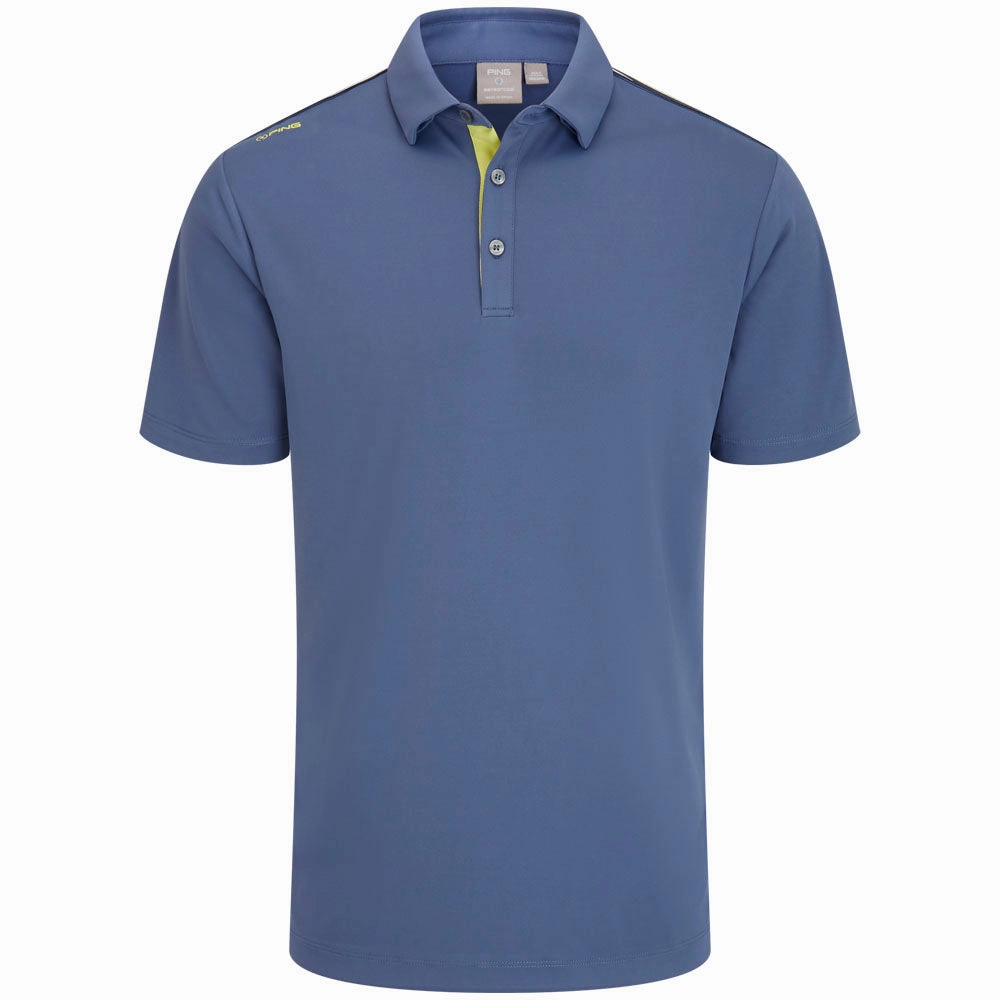 Ping Inver Polo Shirt - Blue Indigo Flexible Collar